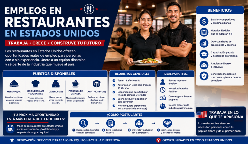 Empleos en restaurantes en estados unidos